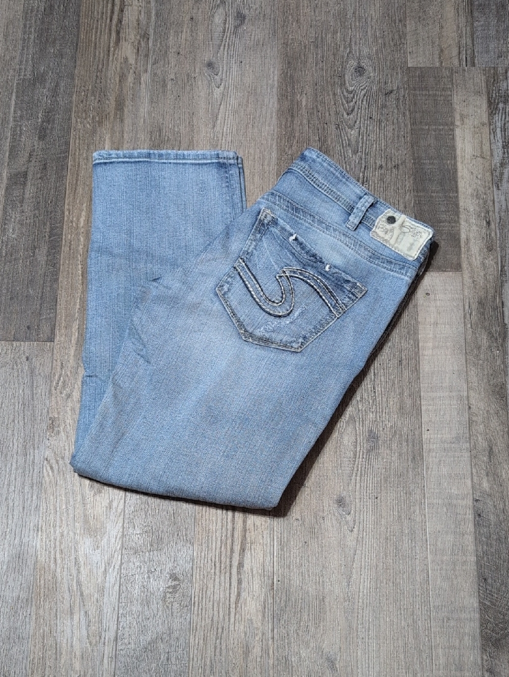 Silver Brand Distressed Boyfriend Ankle Jeans